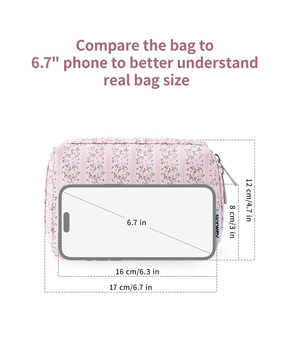 Narwey pochette maquillage durable etanche: tissu résistant et protection des articles.