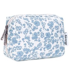 Pochette Narwey florale bleu clair, petit format pour le sac.
