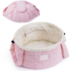 Narwey pochette maquillage matelassée rose, rangement élégant pour les essentiels en voyage