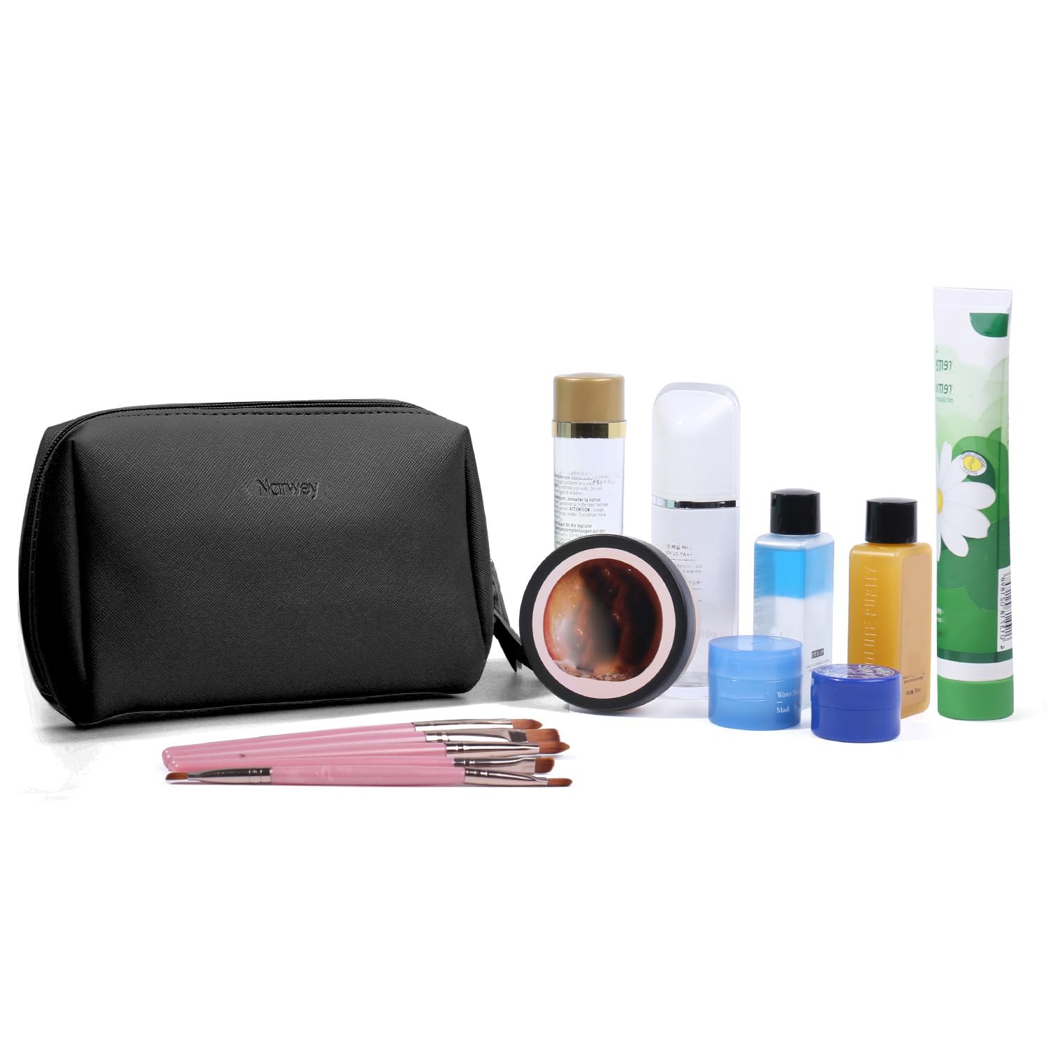 Pochette Narwey maquillage petite noir légère et portable.
