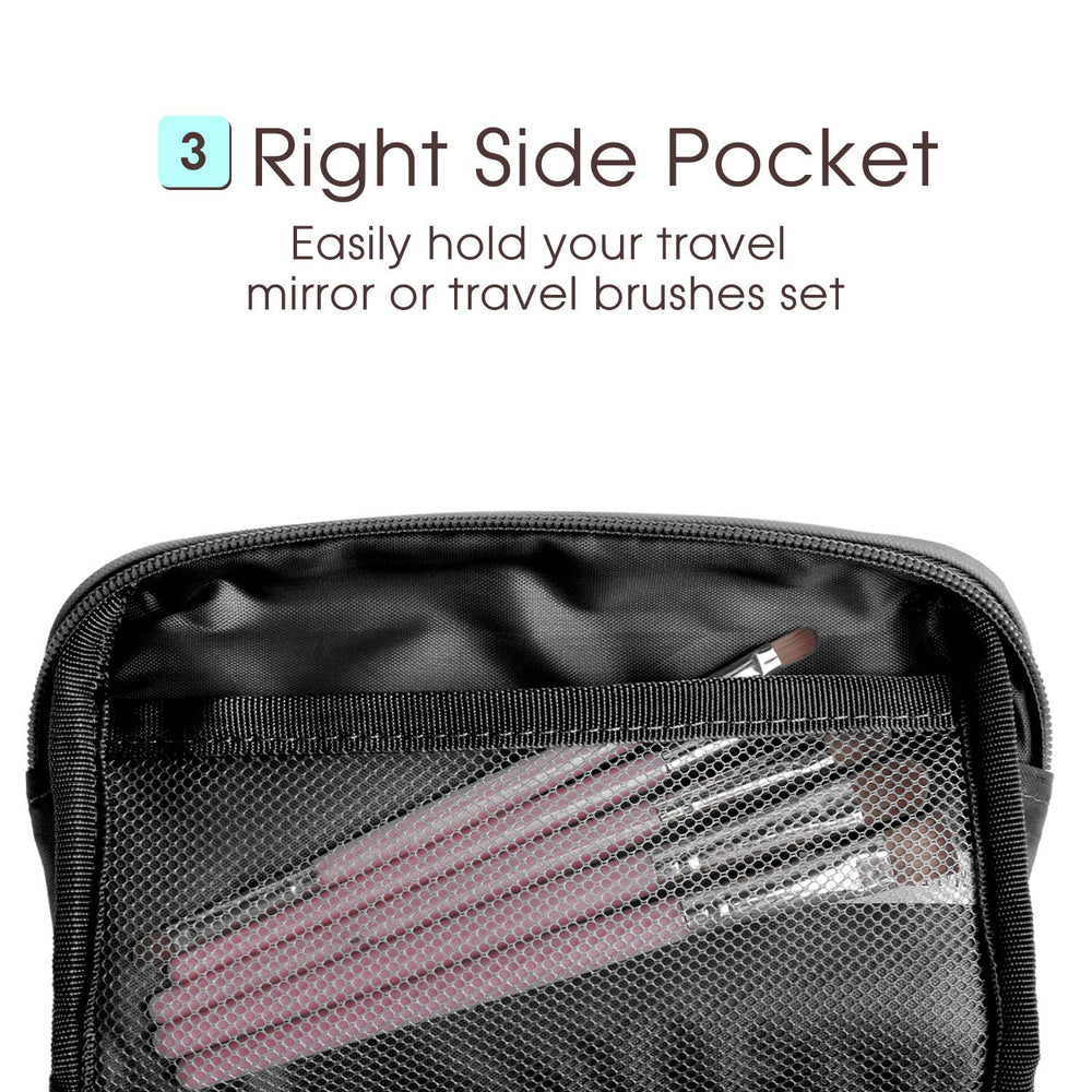 Pochette Narwey maquillage petite noir fermeture éclair double fiable.