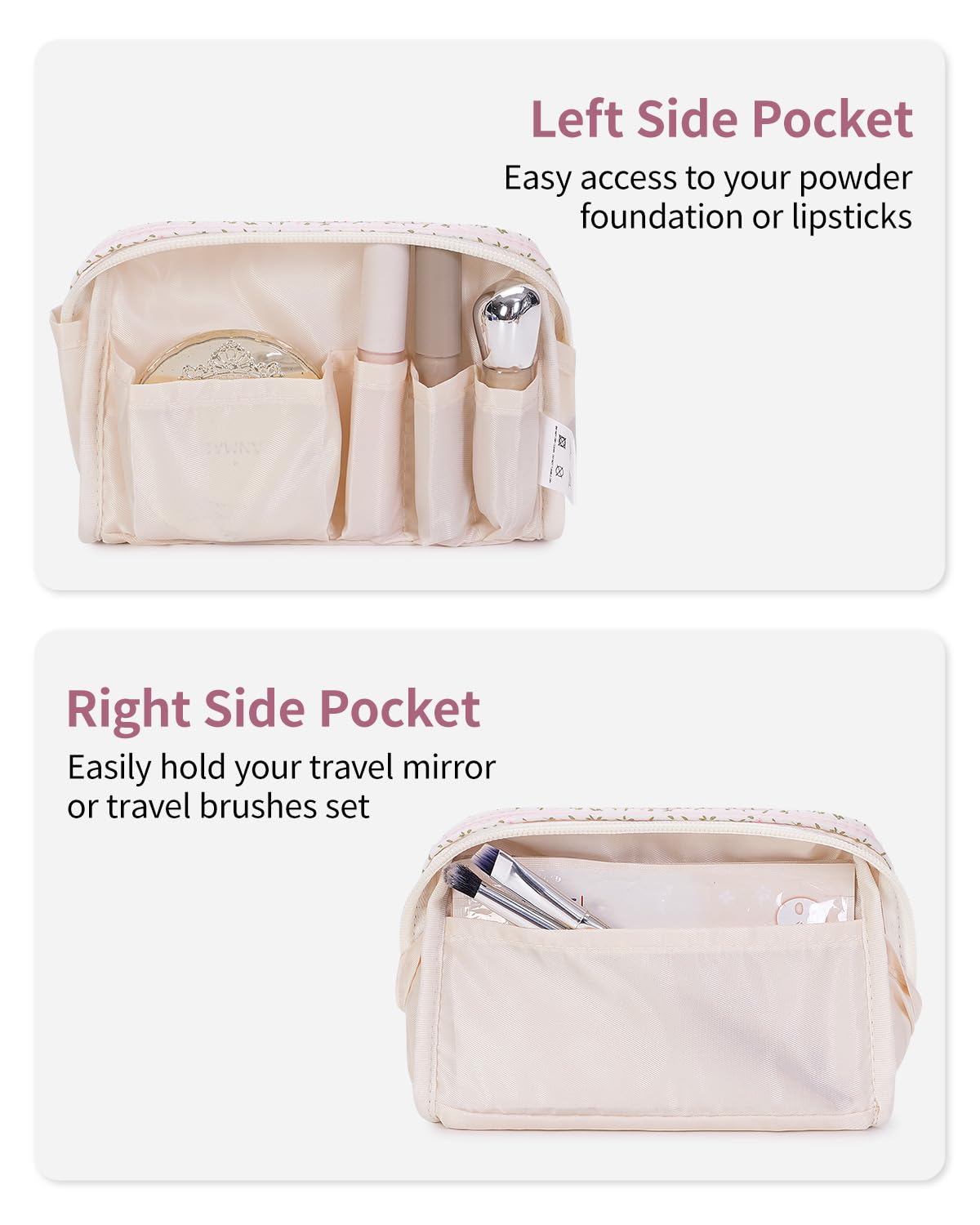 Narwey pochette organisation avec 5 poches internes: accès rapide et rangement clair.