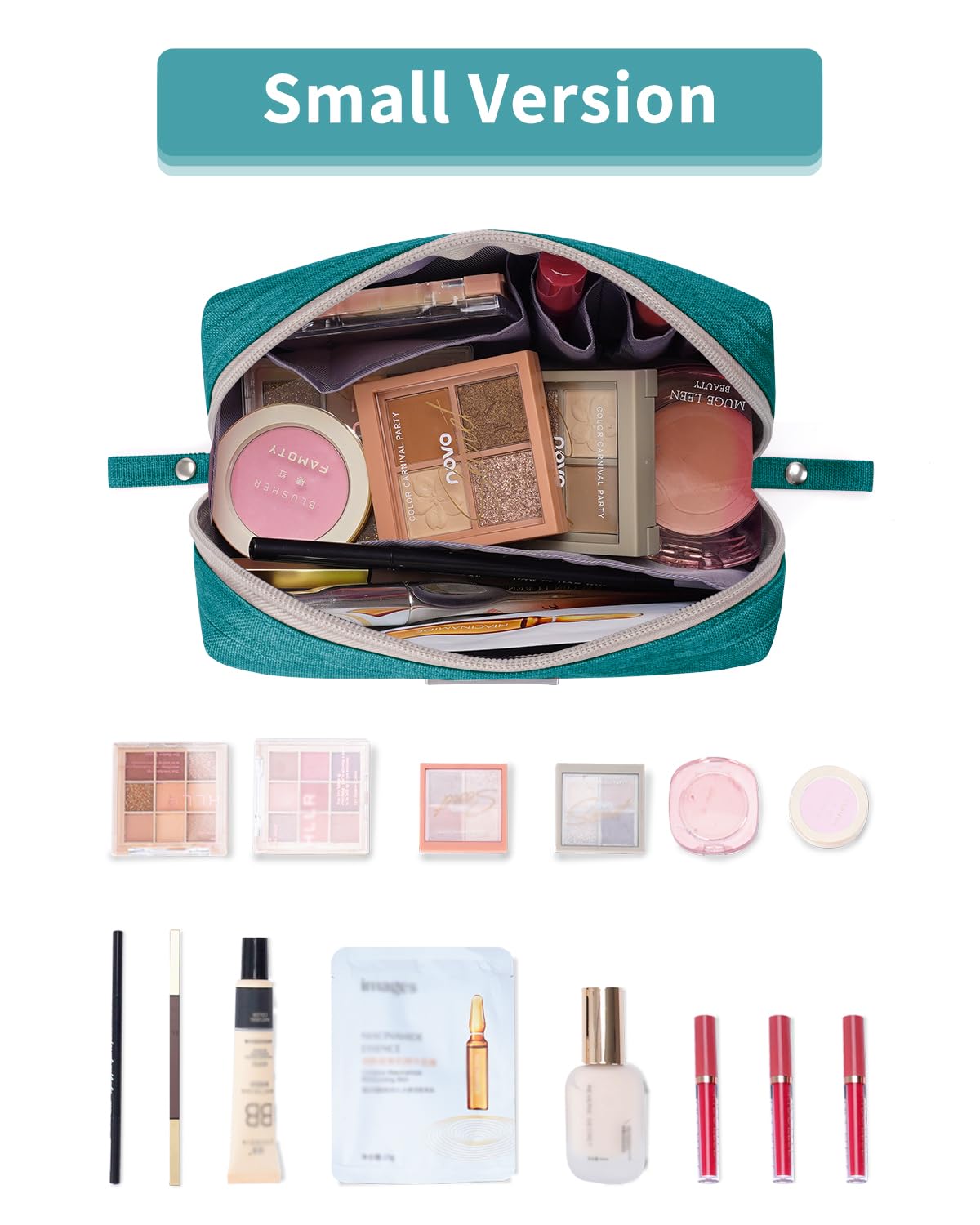 Rangements intérieurs Narwey organisant maquillage et outils dans la pochette.