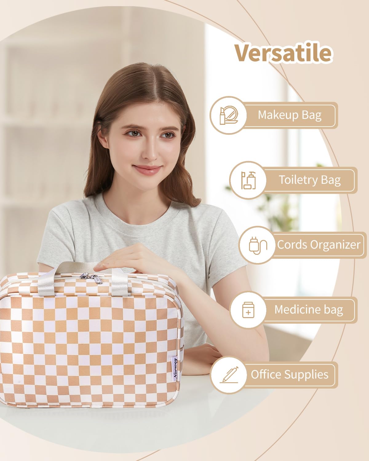 Narwey sac à carreaux polyvalent, compagnon pratique pour voyage
