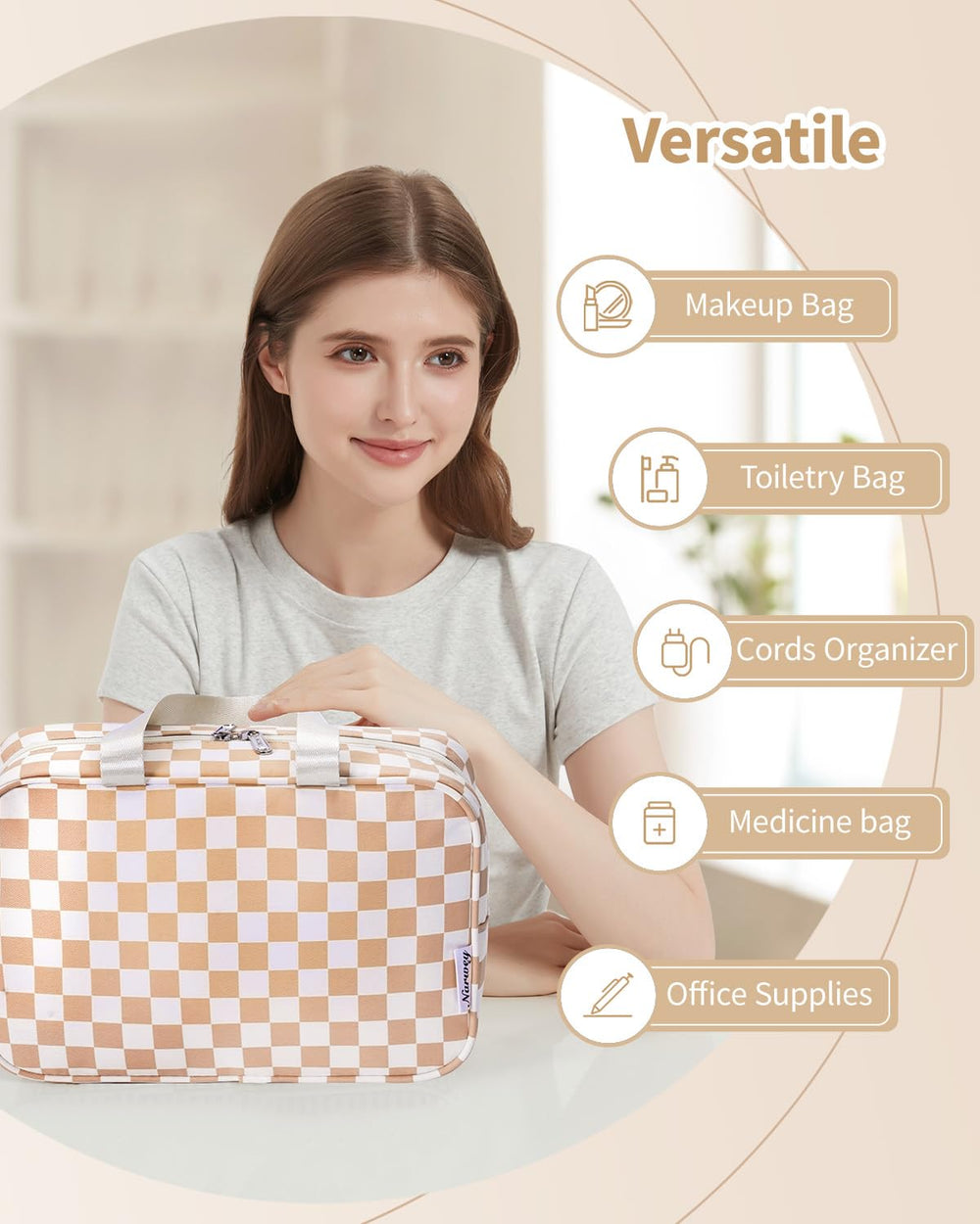 Narwey sac à carreaux polyvalent, compagnon pratique pour voyage