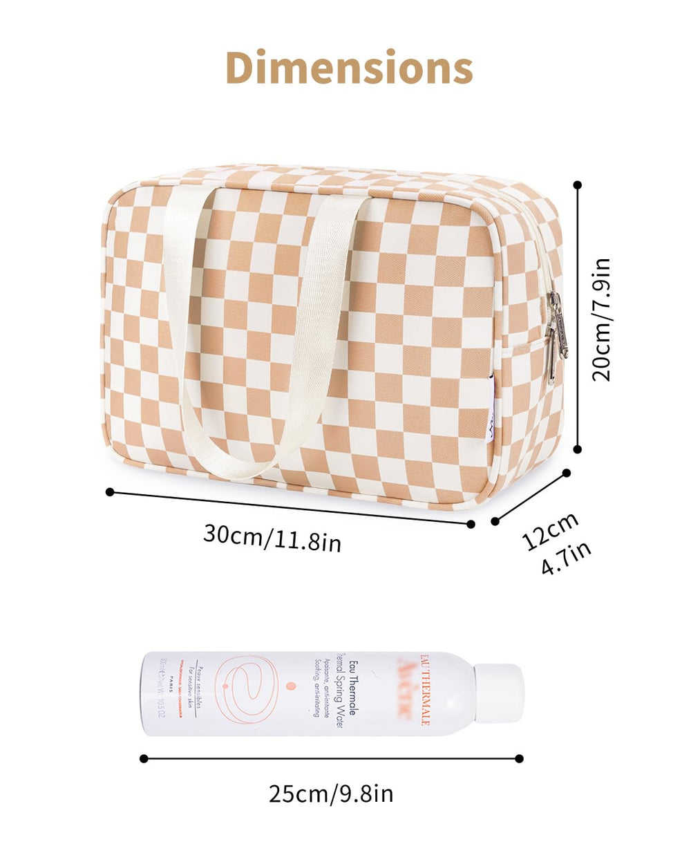 Narwey sac maquillage à poignée pratique pour déplacements quotidiens
