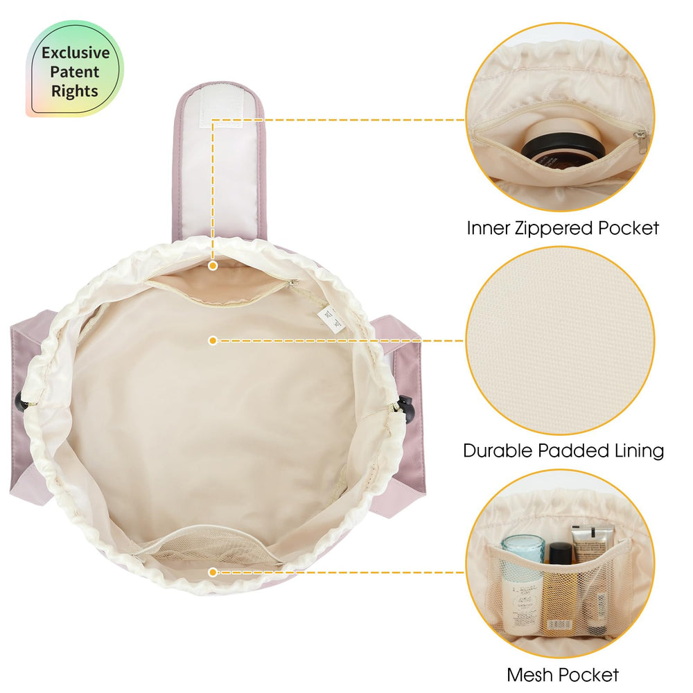 Narwey Baril Maquillage Rose Poussière, poche interne utile pour l’organisation.