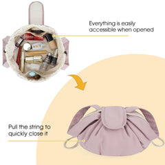 Narwey Baril Maquillage Rose Poussière avec deux poignées pour transport.