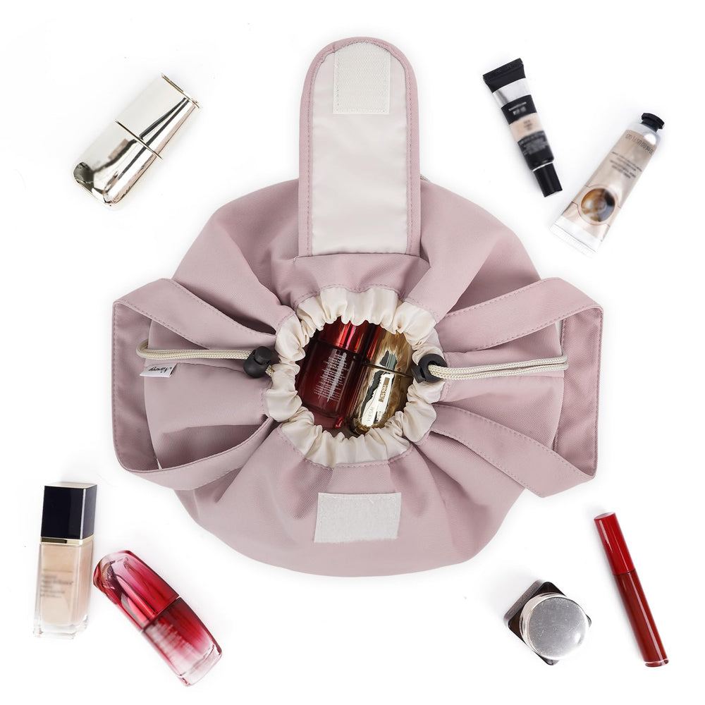 Narwey Baril Maquillage Rose Poussière, idéal pour voyager et ranger les cosmétiques.