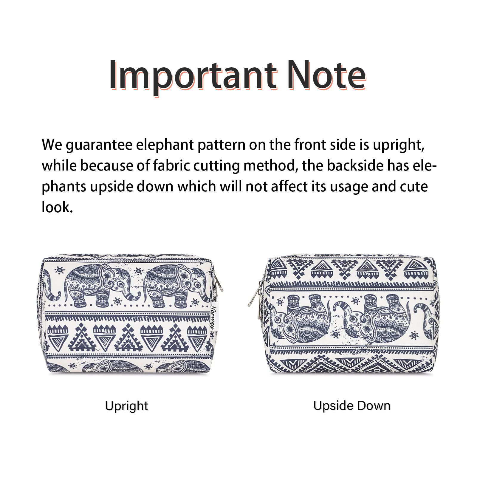 Sac Narwey Maquillage Éléphant Grand — fermetures durables qui soutiennent l usage répété.