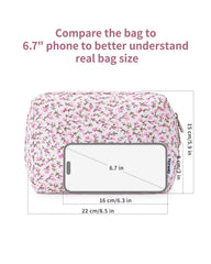 Narwey sac-maquillage floral grande - bord surélevé protégeant vos articles lors des déplacements.