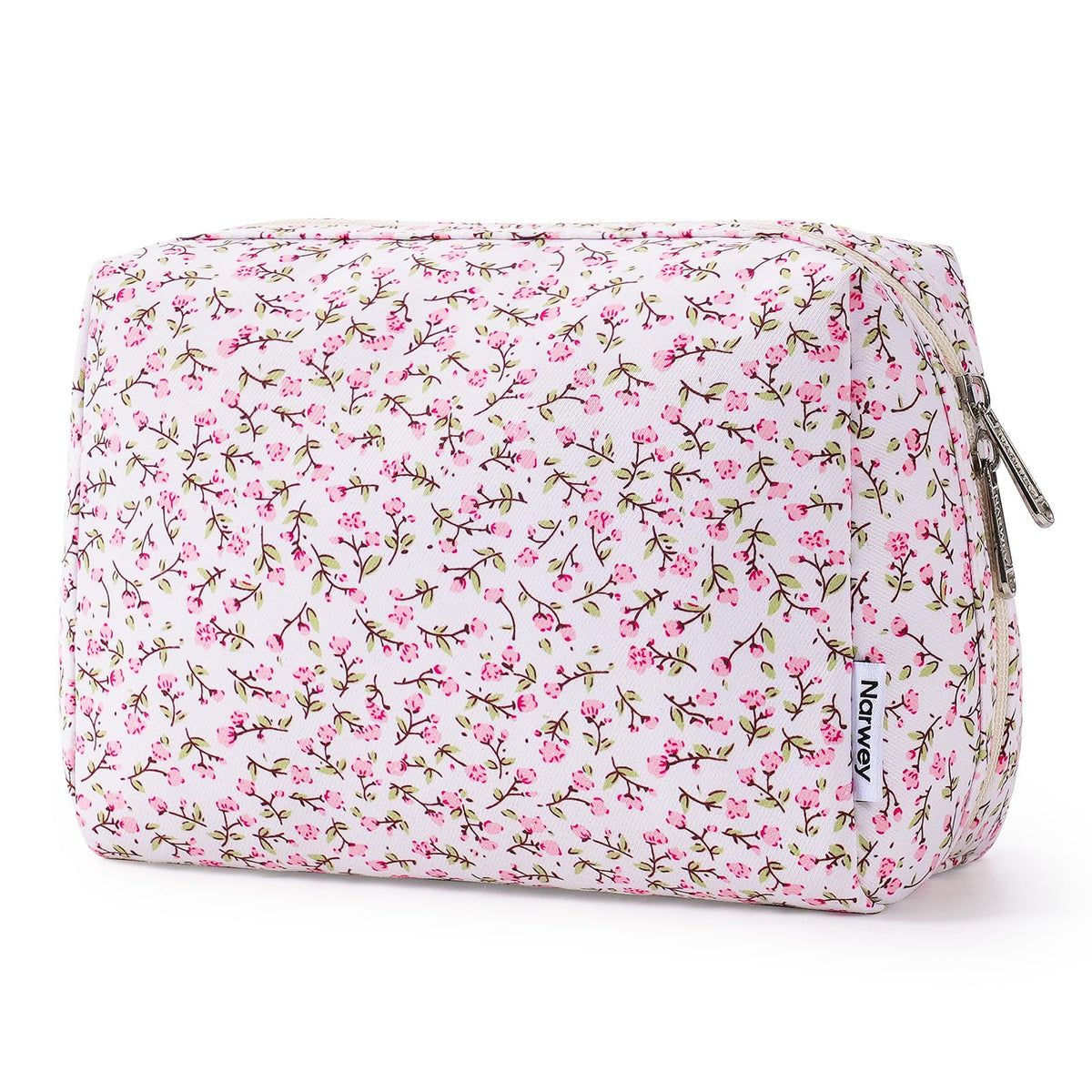 Narwey sac-maquillage floral grande - vue d'ensemble pratique pour voyager léger.