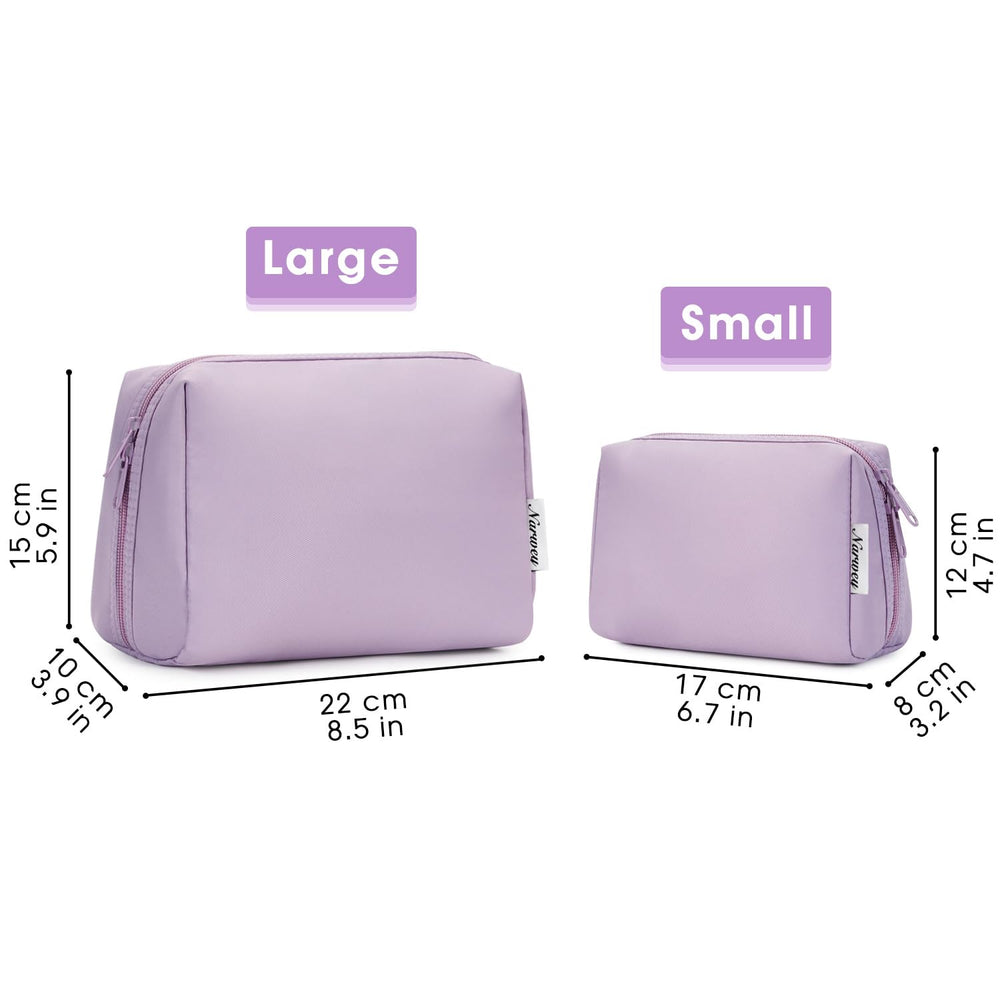 Narwey sac-maquillage grand violet bord protecteur pour éviter les fuites.