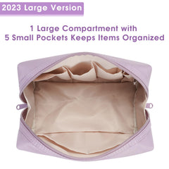 Narwey sac-maquillage grand violet avec compartiments práticos et rangement.