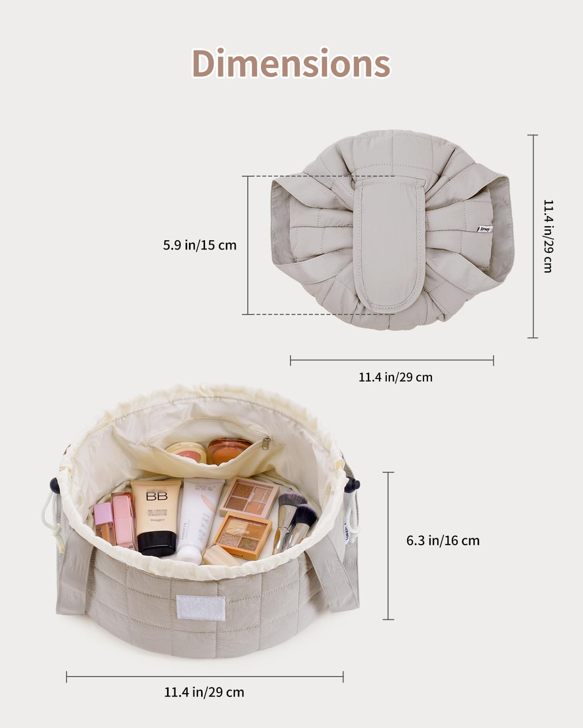 Narwey sac maquillage portable, rangement spacieux pour vos produits favoris.
