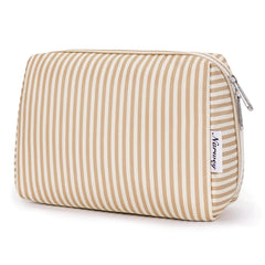 Narwey sac maquillage rayee grand vue ensemble offre un rangement pratique pour tout le maquillage