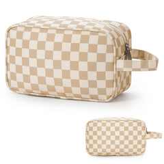 Narwey sac-toilette-carreaux-voyage offre une grande capacité pour les essentiels.