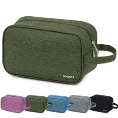Narwey sac de toilette voyage vert militaire avec ouverture large pour un accès rapide
