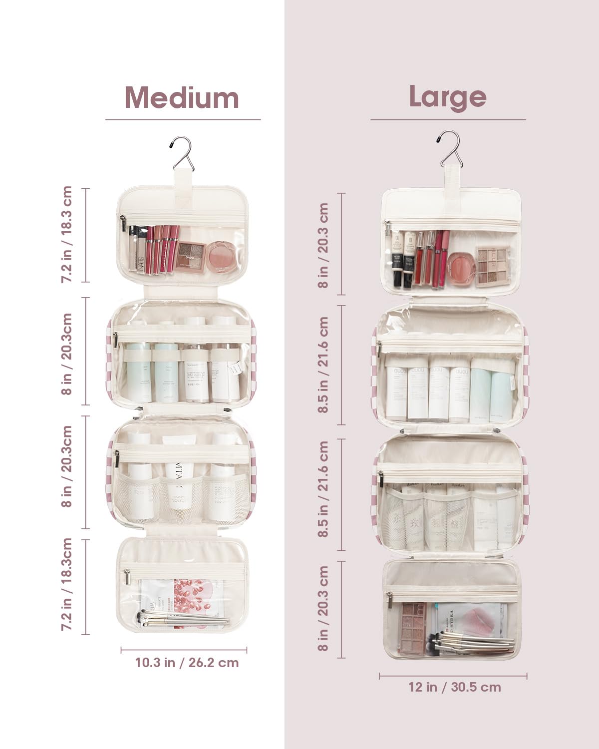 Narwey sac toilette voyage avec crochet robuste pour accrocher dans la salle de bain.