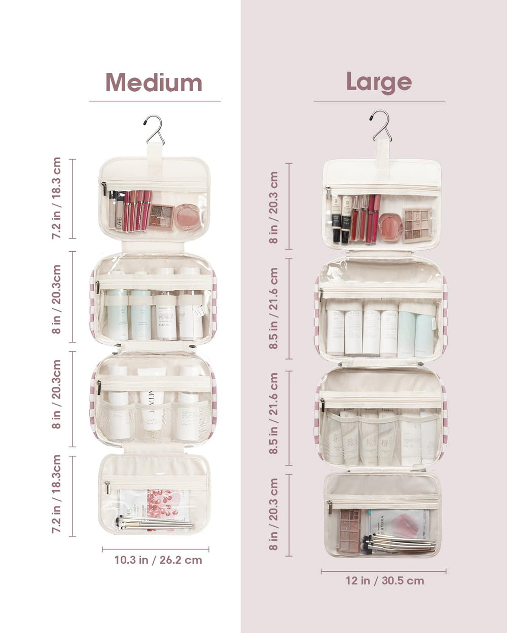 Narwey sac toilette voyage avec crochet robuste pour accrocher dans la salle de bain.