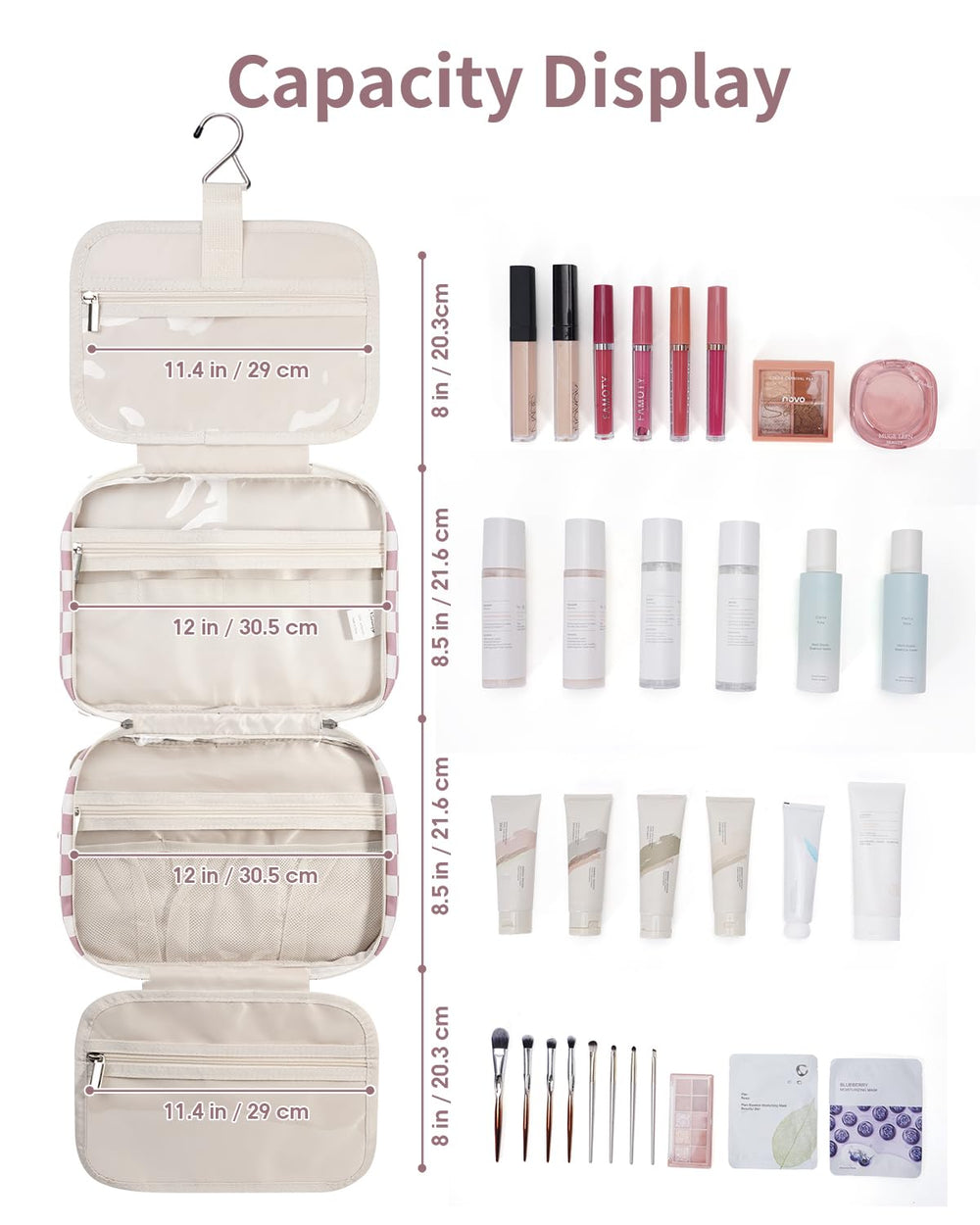Narwey sac toilette voyage fermetures de qualité pour une utilisation durable.