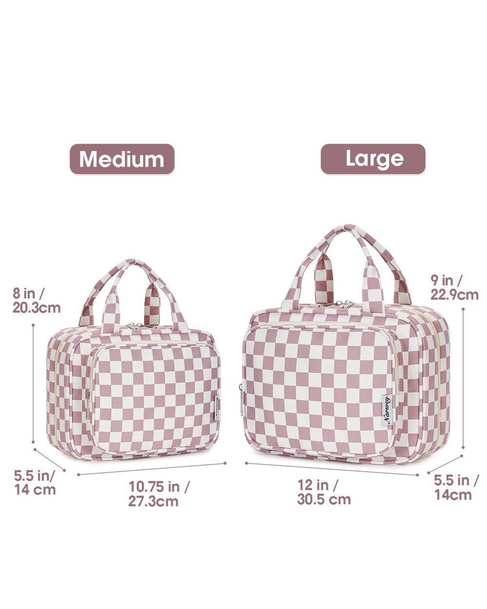 Narwey sac toilette voyage quatre poches pour rangement clair et rapide.