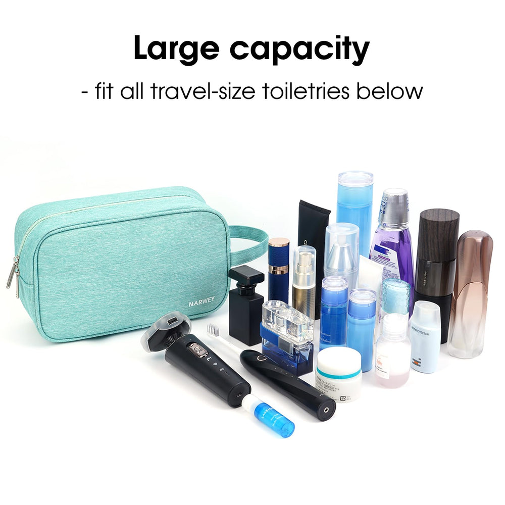 Narwey sac de toilette voyage vert menthe, tissu imperméable facile à nettoyer