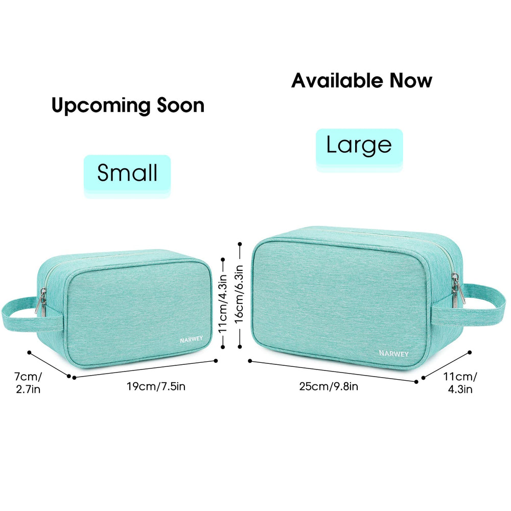 Narwey sac de toilette voyage vert menthe, rangements intérieurs pour organiser les essentiels