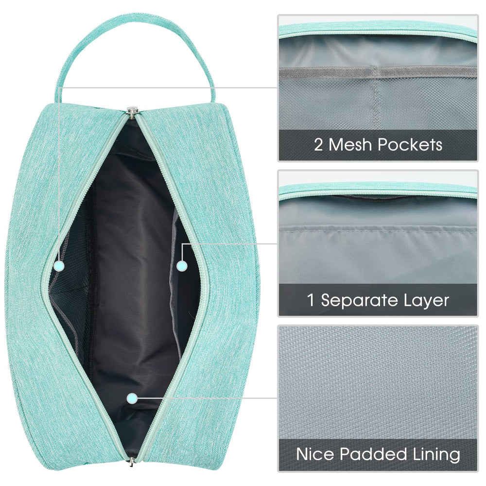 Narwey sac de toilette voyage vert menthe, idéal en usage quotidien ou en voyage