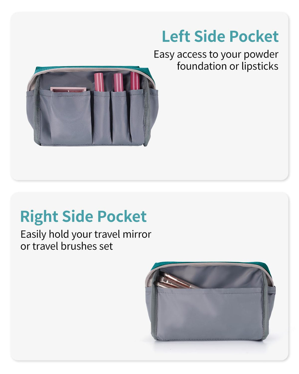 Tissu résistant à l eau et fermeture durable sur la pochette Narwey.