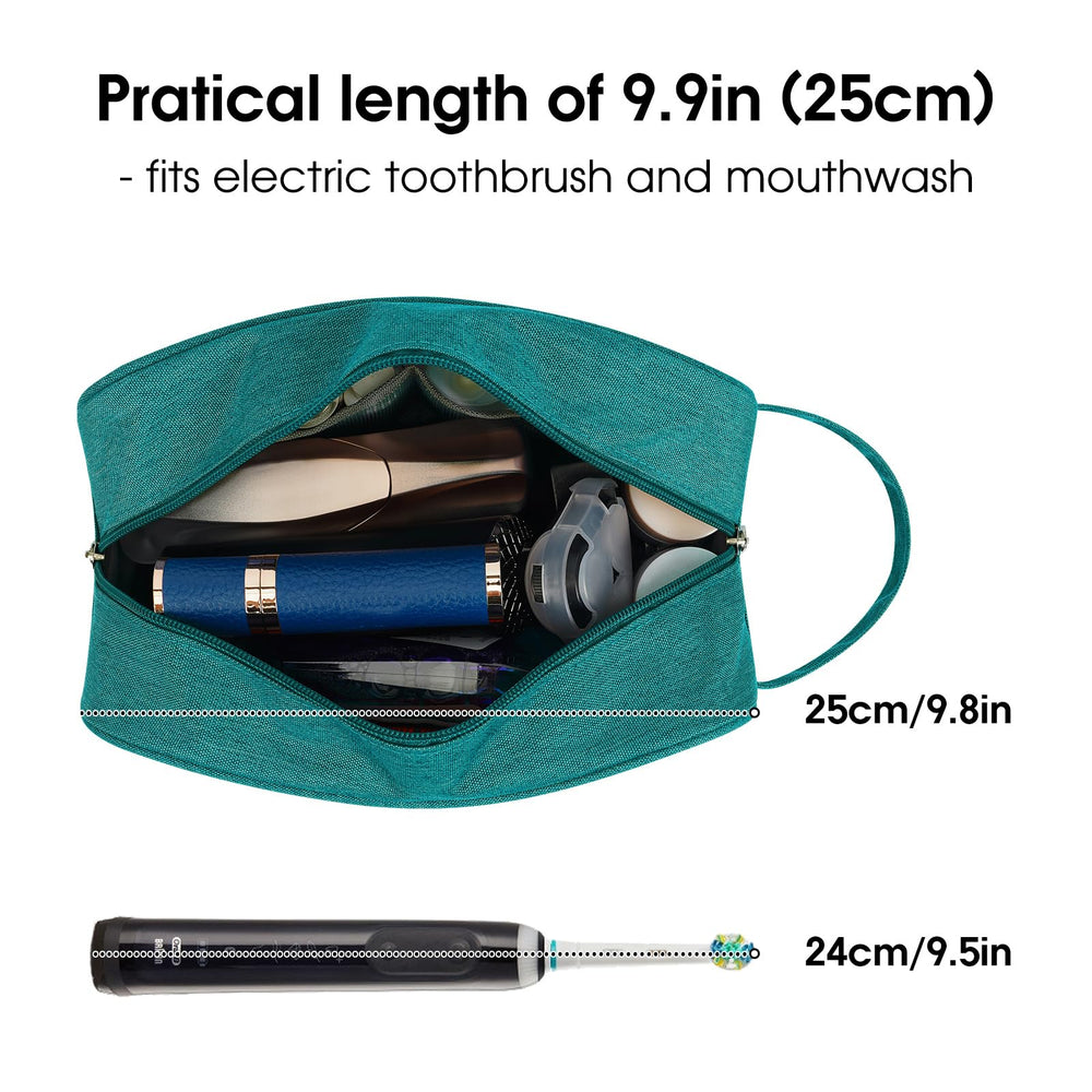 Narwey trousse de toilette voyage turquoise, grand compartiment pour organiser les articles de soin.
