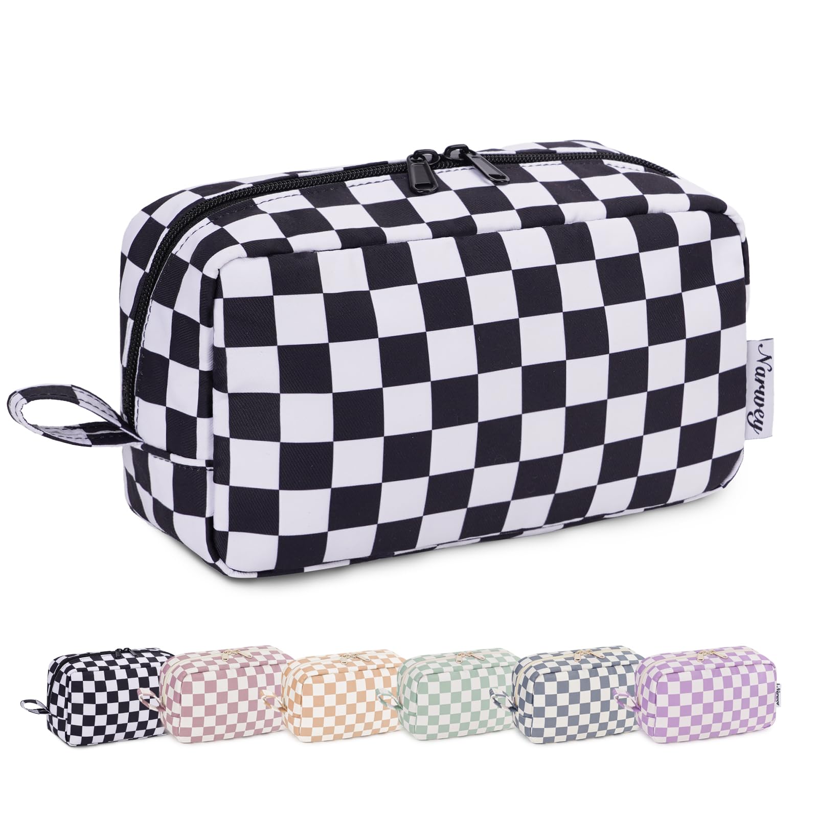 Trousse Narwey carreaux — extérieur élégant et léger pour voyage.