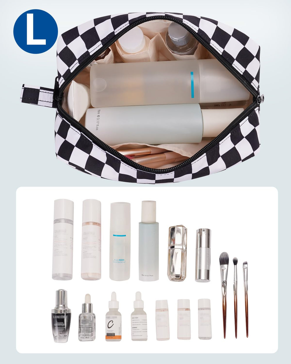 Intérieur Narwey avec 5 poches pour organiser le maquillage.