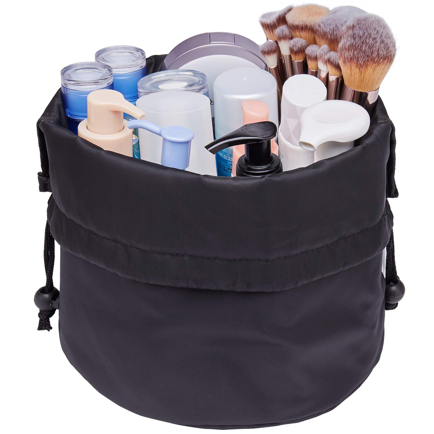 Narwey trousse maquillage cordon large noir exterieur, rangement pratique pour voyage
