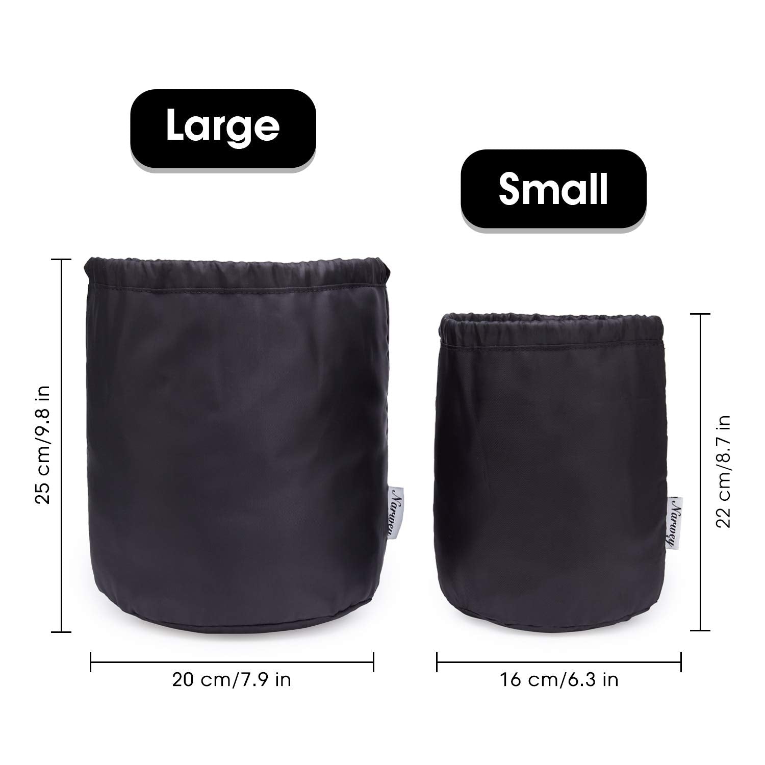 Narwey trousse maquillage cordon large noir usage quotidien, cadeau chic pour elle
