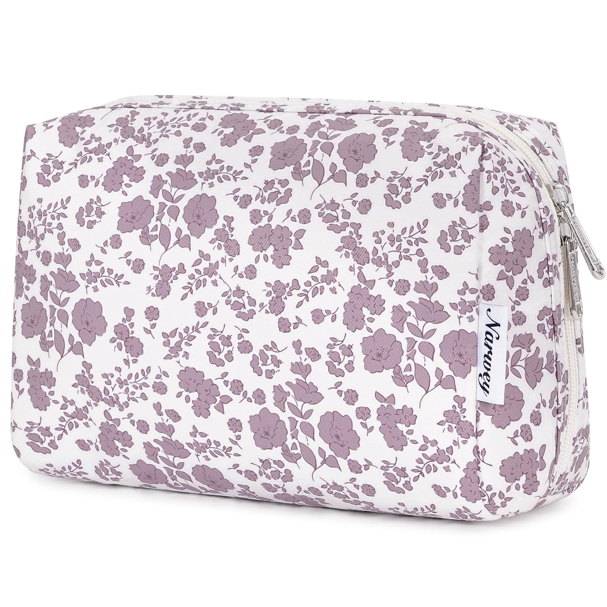 Trousse Narwey fleurie rose pâle pour un maquillage en déplacement