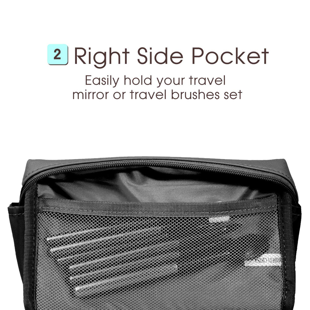 Narwey Trousse maquillage PU noir design compact, idéal pour sac à main.