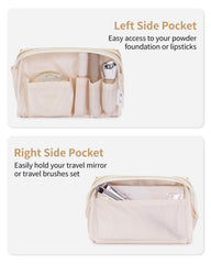 Trousse Narwey rayée brun avec compartiments principaux