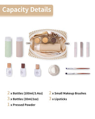 Trousse Narwey rayée brun ouverte montrant compartiments internes