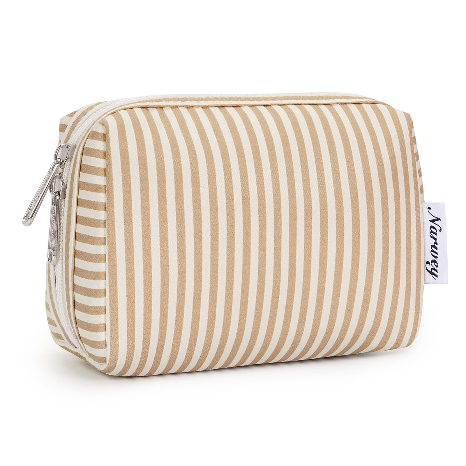Trousse Narwey rayée brun petit dans le sac à main
