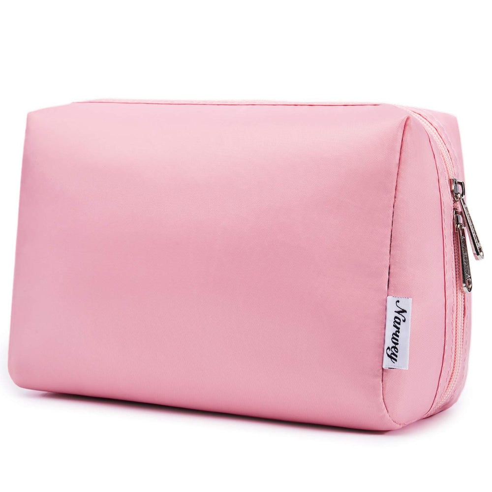 Narwey trousse maquillage voyage rose grand, rangement pratique pour cosmétiques lors des déplacements.