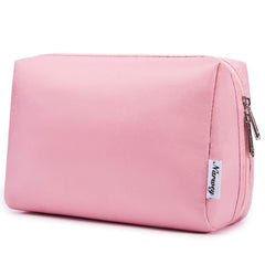 Narwey trousse maquillage voyage rose grand, rangement pratique pour cosmétiques lors des déplacements.