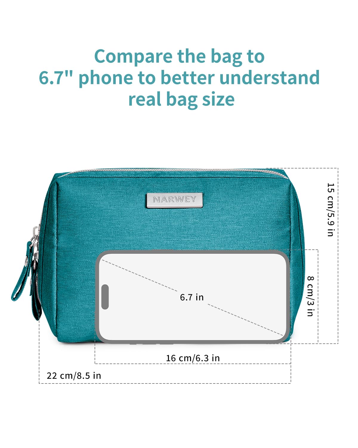 Narwey trousse bleu-vert idéale comme compagnon de sac ou cabine