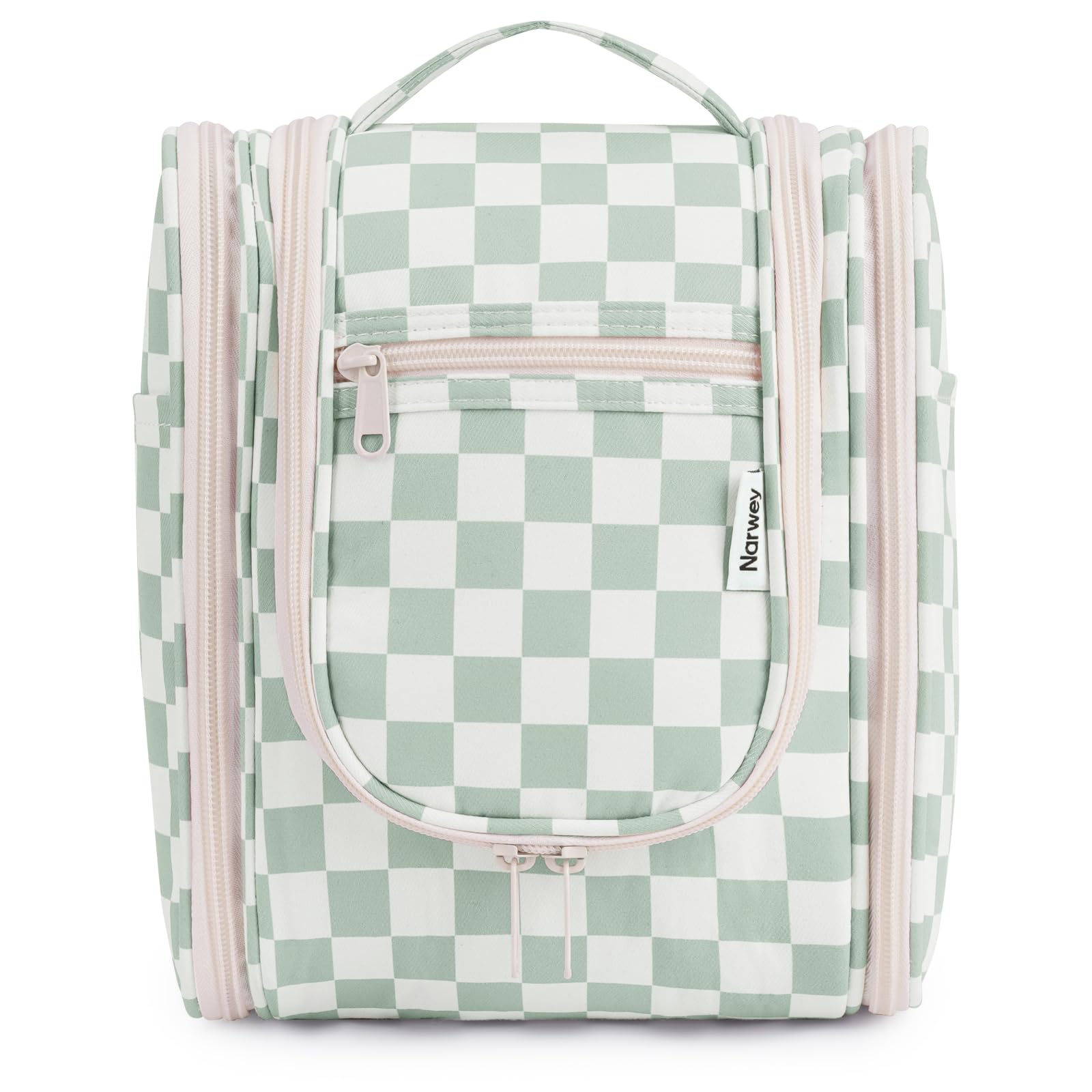 Narwey trousse à carreaux vert menthe prête pour le voyage