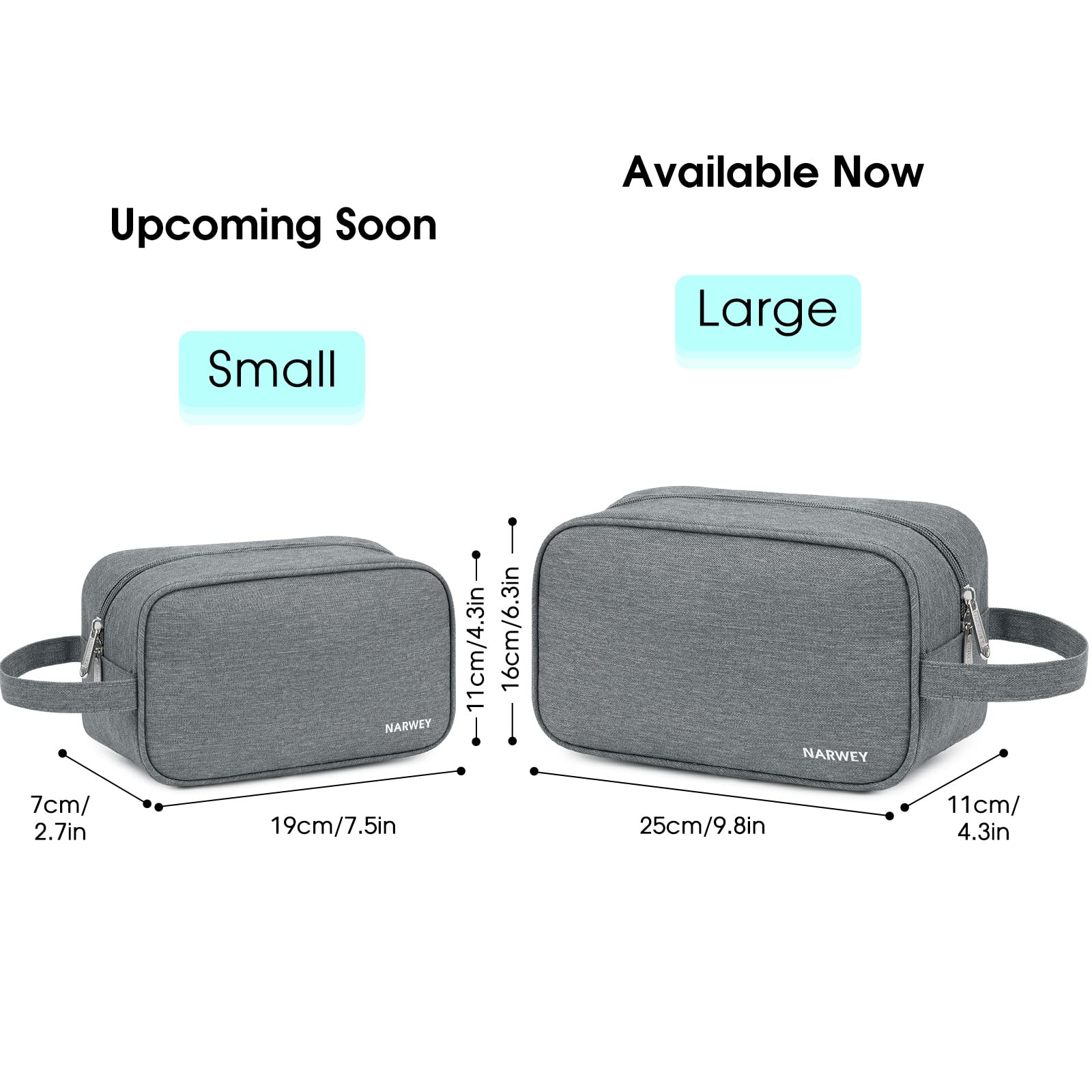 Poignée latérale pratique sur la trousse Narwey gris pour transporter sans effort.