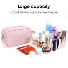 Narwey trousse de voyage rose avec poignée latérale, transport facile.