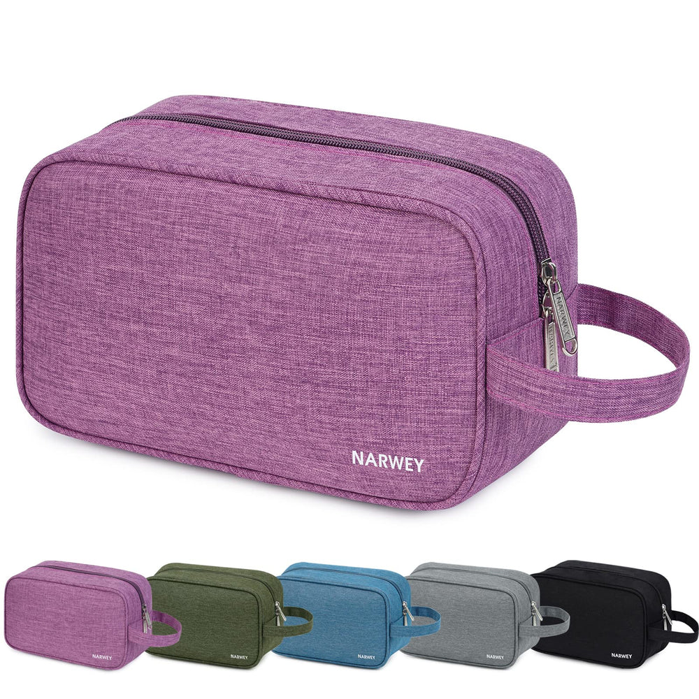 Narwey trousse de toilette voyage violet foncé avec ouverture large pour un accès rapide