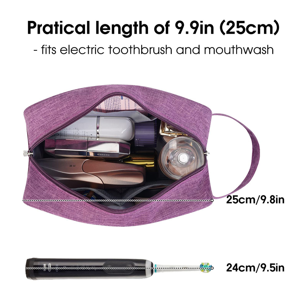 Narwey trousse toilette voyage violet foncé, poignée latérale pratique pour transporter