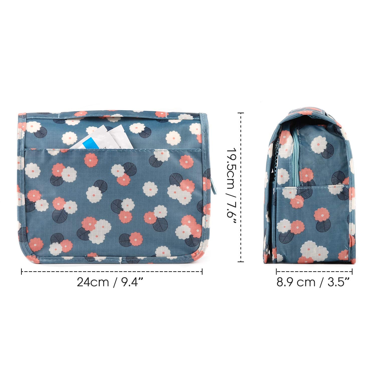 Utilisation voyage et gym Narwey bleu fleuri, parfait pour déplacements.