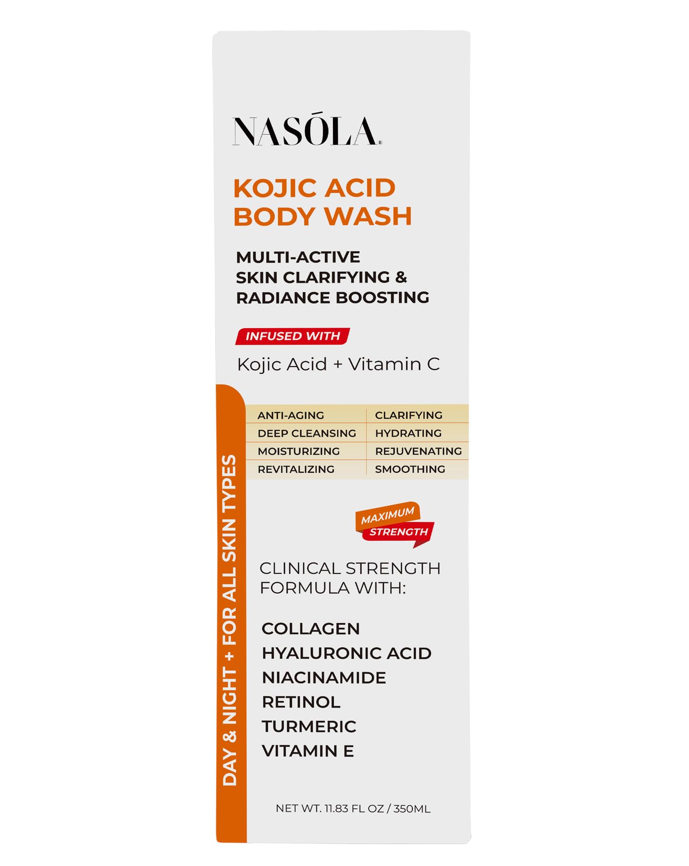 Nasola Kojic Acid Body Wash, exfoliation douce pour une peau plus soignée.